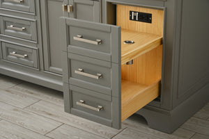 Milano 84" Double Sink Vanity with White Quartz Top