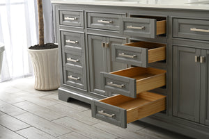 Milano 84" Double Sink Vanity with White Quartz Top