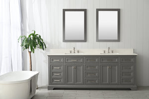 Milano 84" Double Sink Vanity with White Quartz Top