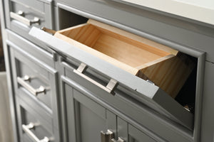 Milano 84" Double Sink Vanity with White Quartz Top