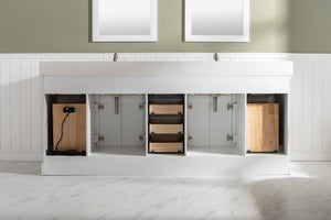 Milano 84" Double Sink Vanity with White Quartz Top