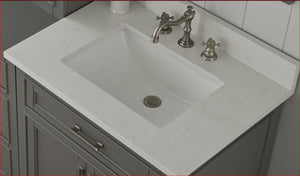 Milano 84" Modular Double Sink Vanity Set with White Quartz Top
