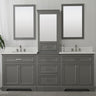 Milano 96" Modular Double Sink Vanity Set with White Quartz Top