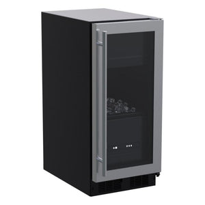 Marvel MLCP215-SG01B 15" Classic Clear Ice Machine, 39 lb/Day, w/ Pump, Stainless Glass Door