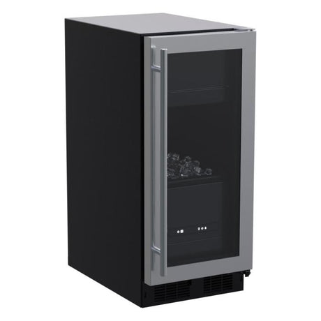 Marvel MLCP215-SG01B 15" Classic Clear Ice Machine, 39 lb/Day, w/ Pump, Stainless Glass Door