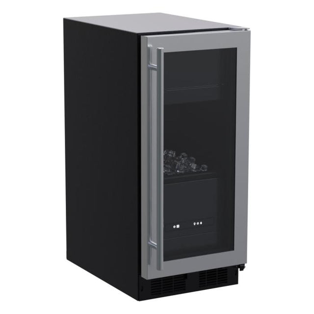 Marvel MLCP215-SG01B 15" Classic Clear Ice Machine, 39 lb/Day, w/ Pump, Stainless Glass Door