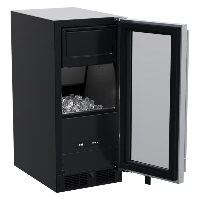 Marvel MLCP215-SG01B 15" Classic Clear Ice Machine, 39 lb/Day, w/ Pump, Stainless Glass Door - view 2