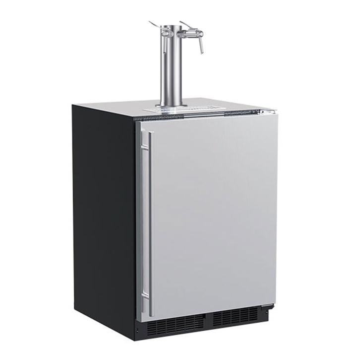 Marvel MLKR224-SSD1A 24" Classic Dispenser, 5.7 Cu. Ft., Twin Wine & Beverage Tap, Stainless Solid Door