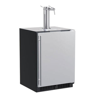 Marvel MLKR224-SSD1A 24" Classic Dispenser, 5.7 Cu. Ft., Twin Wine & Beverage Tap, Stainless Solid Door