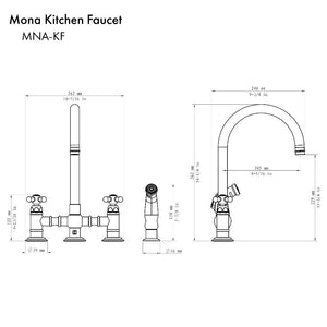 ZLINE Mona Kitchen Faucet and Side Sprayer in Oil Rubbed Bronze (MNA-KF-ORB)