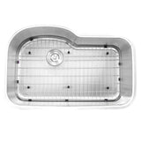 Nantucket Sinks MOBYXL-16 Single Bowl Oblong Undermount Stainless Steel Kitchen Sink, 16 Gauge