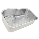 Nantucket Sinks MOBYXL-16 Single Bowl Oblong Undermount Stainless Steel Kitchen Sink, 16 Gauge