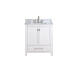 Avanity Modero 31 in. Vanity in White finish with Carrara White Marble Top