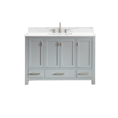 Avanity Modero 49 in. Vanity in Chilled Gray finish with Cala White Engineered Stone Top