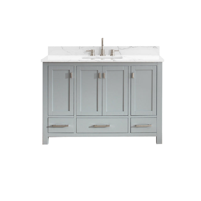 Avanity Modero 49 in. Vanity in Chilled Gray finish with Cala White Engineered Stone Top