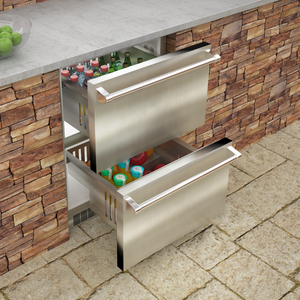 Marvel MODR224-SS71A 24" Outdoor Refrigerator Drawers, 5.0 Cu. Ft., Stainless Solid Drawers, Locking - view 2