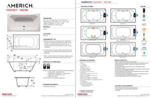 Americh MO6636TA5-BI Monet 6636 - Tub Only / Airbath 5 - Biscuit