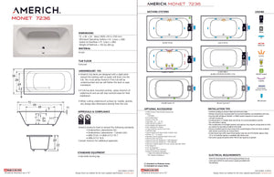 Americh MO7236TA5-BI Monet 7236 - Tub Only / Airbath 5 - Biscuit
