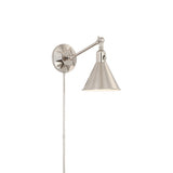 Morgan 1 Light Polished Nickel Task Sconce MOR-8800-PN