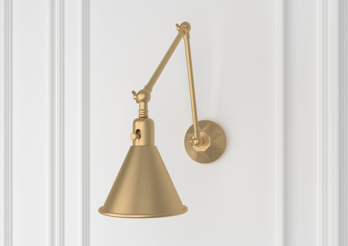 Morgan 1 Light Aged Brass Task Sconce MOR-8801-AG