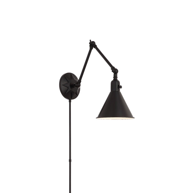 Morgan 1 Light Matte Black Task Sconce MOR-8801-MK