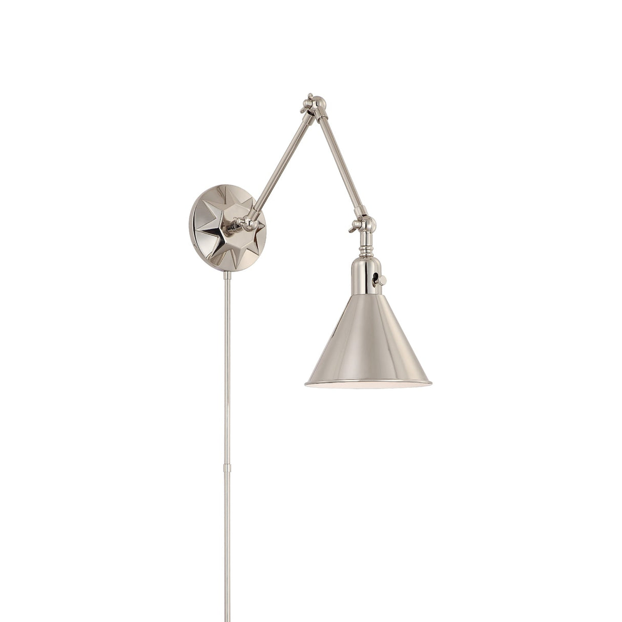 Morgan 1 Light Polished Nickel Task Sconce MOR-8801-PN