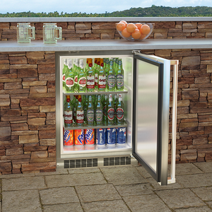Marvel MORE124-SS31A 24" Outdoor Refrigerator, 5.3 Cu. Ft., Stainless Solid Door, Locking - view 3