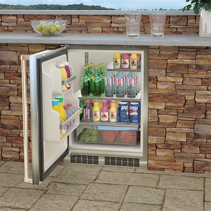 Marvel MORE224-SS51A 24" Outdoor Refrigerator, 5.1 Cu. Ft., Stainless Solid Door, LH, Locking - view 3