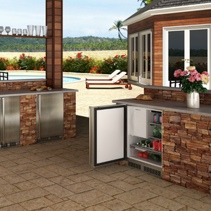 Marvel MORF224-SS31A 24" Outdoor Refrigerator/Freezer, 4.9 Cu. Ft., Stainless Solid Door, Locking - view 3