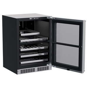 Marvel MPBD424-SG31A 24" Professional Dual Zone Beverage Center, 5.0 Cu. Ft., Stainless Glass Door, Locking - view 2