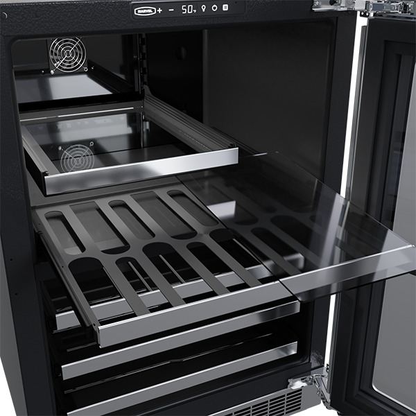 Marvel MPBD424-SG31A 24" Professional Dual Zone Beverage Center, 5.0 Cu. Ft., Stainless Glass Door, Locking - view 3