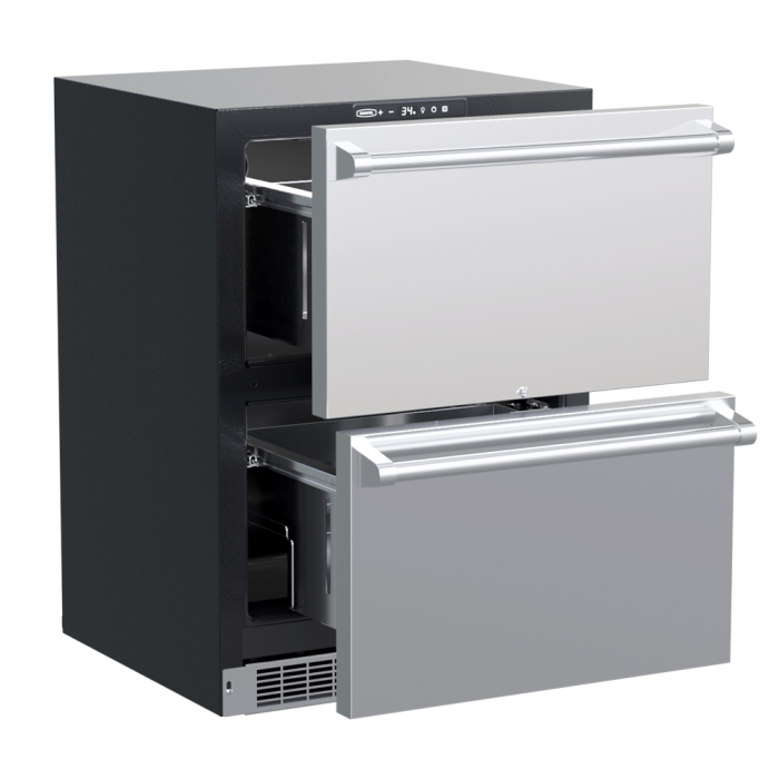 Marvel MPDR424-SS71A 24" Professional Refrigerator Drawers, 5.0 Cu. Ft., Stainless Solid Drawers, Locking - view 2
