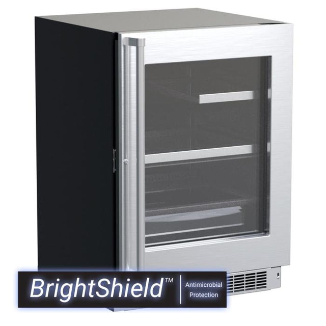Marvel MPRE424-SG81A 24" Professional Refrigerator, 5.5 Cu. Ft., Stainless Glass Door, BrightShield