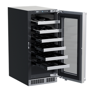 Marvel MPWC415-SG31A 15" Professional Wine Refrigerator, 24 Bottle, Stainless Glass Door, Locking - view 2