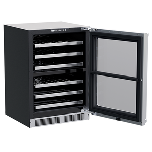 Marvel MPWD424-SG31A 24" Professional Dual Zone Wine Refrigerator, 40 Bottle, Stainless Glass Door, Locking - view 2