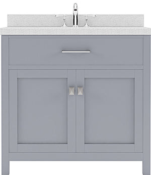 Virtu USA Caroline 36" Single Bath Vanity with Dazzle White Top and Round Sink - Luxe Bathroom Vanities Luxury Bathroom Fixtures Bathroom Furniture