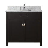 Virtu USA Caroline 36" Single Bath Vanity with Marble Top and Square Sink - Luxe Bathroom Vanities Luxury Bathroom Fixtures Bathroom Furniture