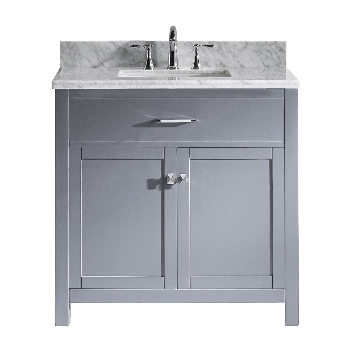 Virtu USA Caroline 36" Single Bath Vanity with Marble Top and Square Sink - Luxe Bathroom Vanities Luxury Bathroom Fixtures Bathroom Furniture