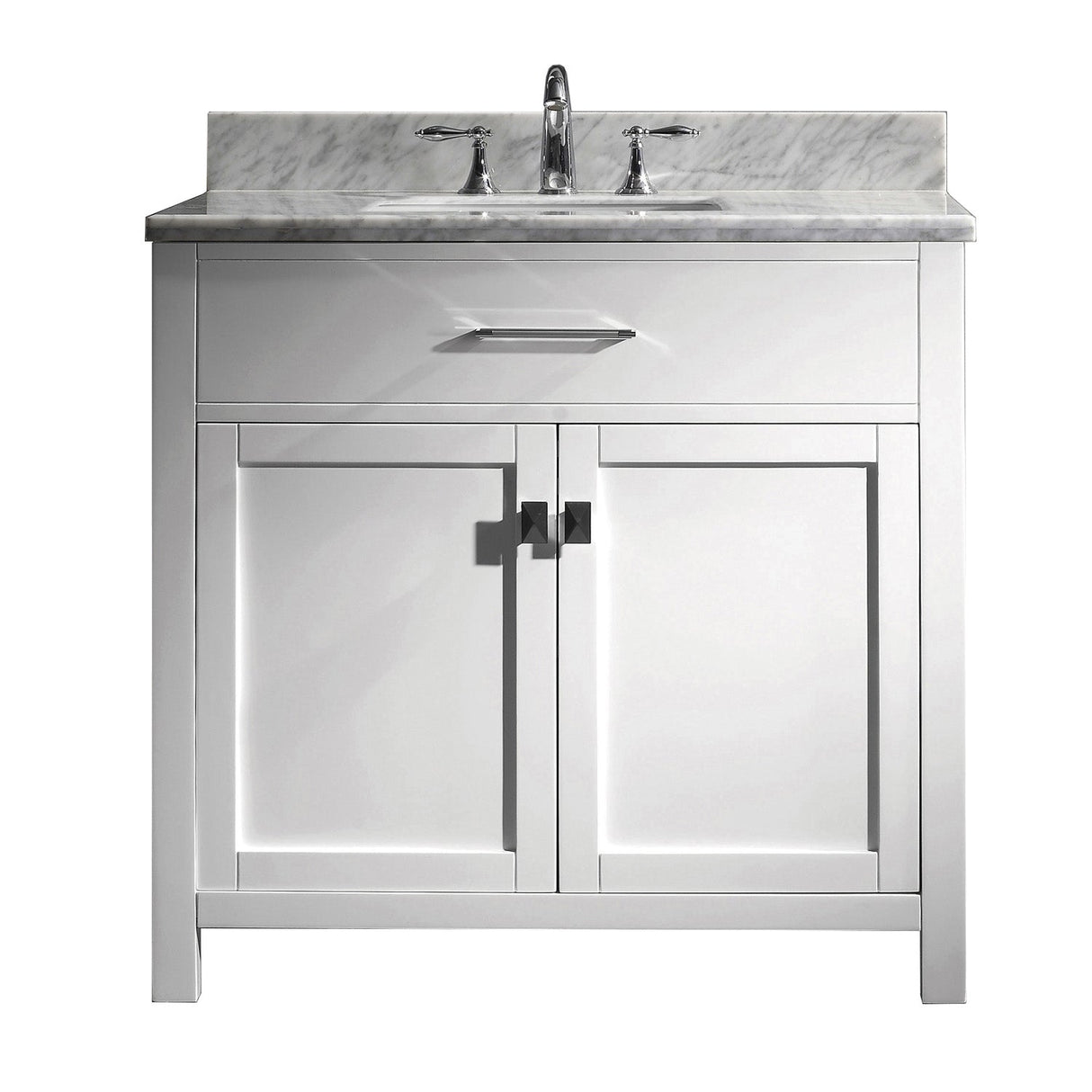 Virtu USA Caroline 36" Single Bath Vanity with Marble Top and Square Sink - Luxe Bathroom Vanities Luxury Bathroom Fixtures Bathroom Furniture