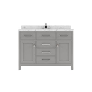Virtu USA Caroline 48" Single Bath Vanity in Gray with White Quartz Top and Round Sink - Luxe Bathroom Vanities