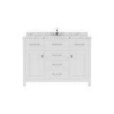 Virtu USA Caroline 48" Single Bath Vanity in Gray with White Quartz Top and Round Sink - Luxe Bathroom Vanities