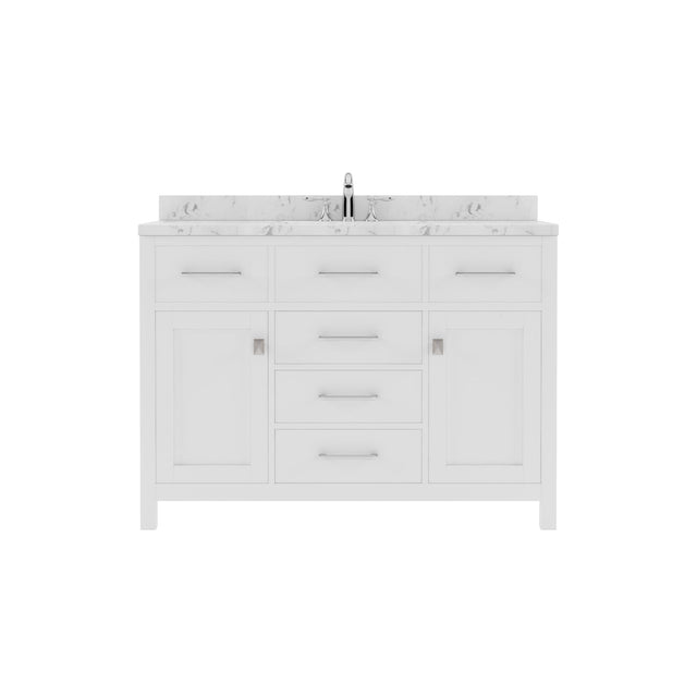 Virtu USA Caroline 48" Single Bath Vanity in Gray with White Quartz Top and Round Sink - Luxe Bathroom Vanities