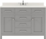 Virtu USA Caroline 48" Single Bath Vanity with White Quartz Top and Round Sink - Luxe Bathroom Vanities