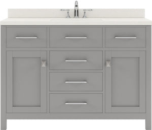 Virtu USA Caroline 48" Single Bath Vanity with White Quartz Top and Round Sink - Luxe Bathroom Vanities