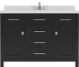 Virtu USA Caroline 48" Single Bath Vanity in Espresso with Dazzle White Top and Round Sink - Luxe Bathroom Vanities Luxury Bathroom Fixtures Bathroom Furniture