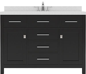 Virtu USA Caroline 48" Single Bath Vanity in Espresso with Dazzle White Top and Round Sink - Luxe Bathroom Vanities Luxury Bathroom Fixtures Bathroom Furniture