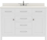 Virtu USA Caroline 48" Single Bath Vanity with White Quartz Top and Round Sink - Luxe Bathroom Vanities