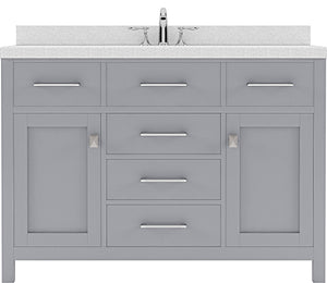 Virtu USA Caroline 48" Single Bath Vanity with Dazzle White Top and Square Sink - Luxe Bathroom Vanities Luxury Bathroom Fixtures Bathroom Furniture