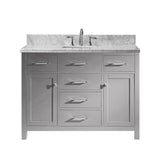 Virtu USA Caroline 48" Single Bath Vanity with Marble Top and Square Sink - Luxe Bathroom Vanities Luxury Bathroom Fixtures Bathroom Furniture