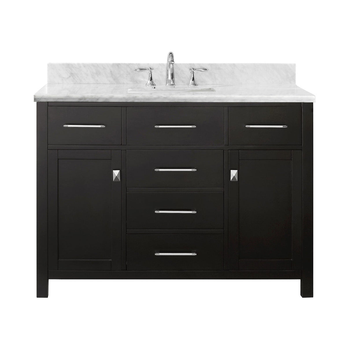 Virtu USA Caroline 48" Single Bath Vanity with Marble Top and Square Sink - Luxe Bathroom Vanities Luxury Bathroom Fixtures Bathroom Furniture